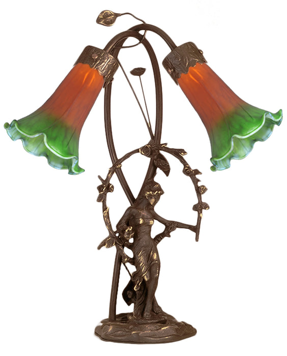 Meyda Tiffany 11805 Two Light Accent Lamp, Mahogany Bronze