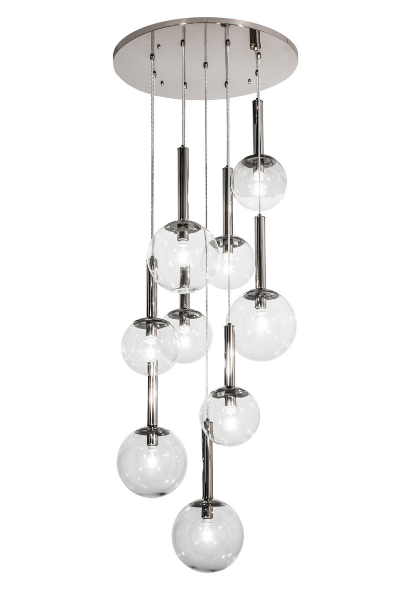 Meyda Tiffany 163161 Nine Light Chandelier, Polished Nickel
