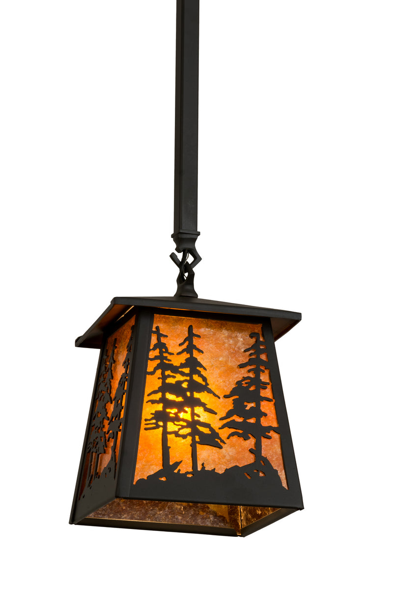 Meyda Tiffany 166497 One Light Pendant, Wrought Iron
