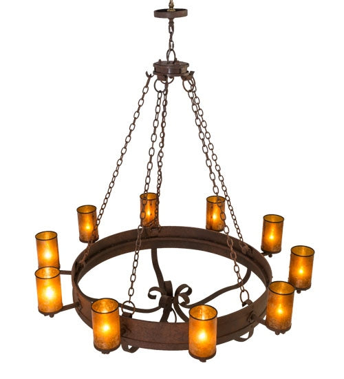 Meyda Tiffany 170768 Ten Light Chandelier, Rusty Nail