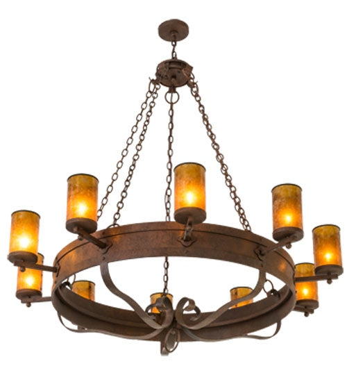 Meyda Tiffany 170768 Ten Light Chandelier, Rusty Nail