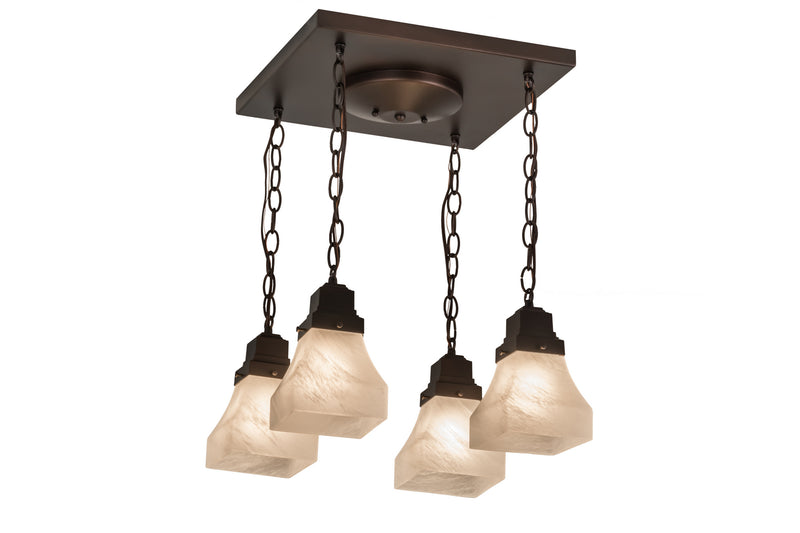 Meyda Tiffany 171551 Four Light Flushmount, Mahogany Bronze
