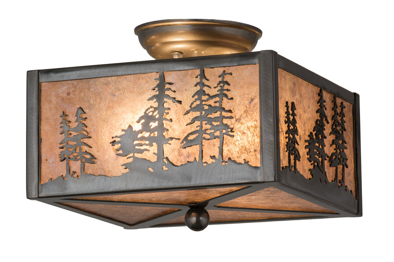 Meyda Tiffany 171626 Two Light Flushmount, Industrial Steel