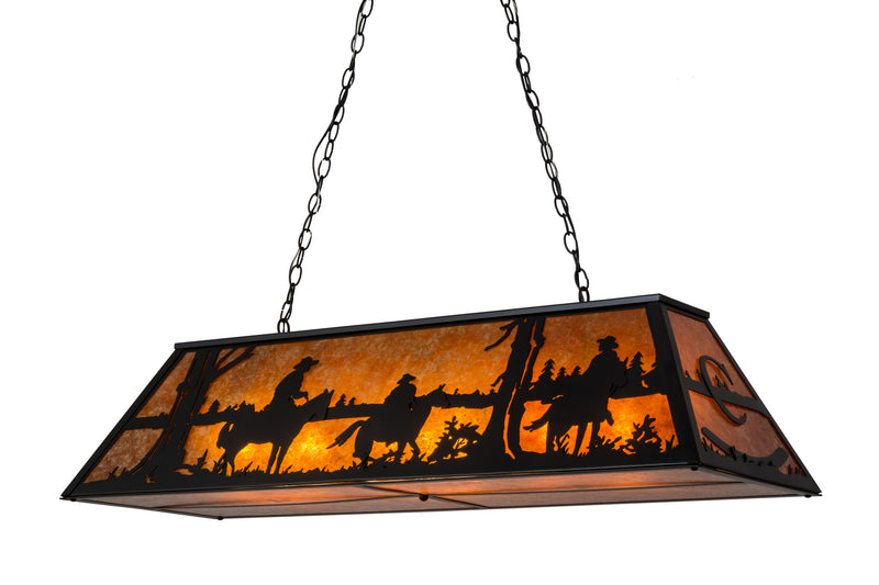 Meyda Tiffany 171998 Nine Light Oblong Pendant, Flat Black