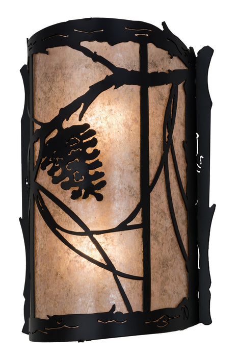 Meyda Tiffany 172700 Two Light Wall Sconce, Flat Black