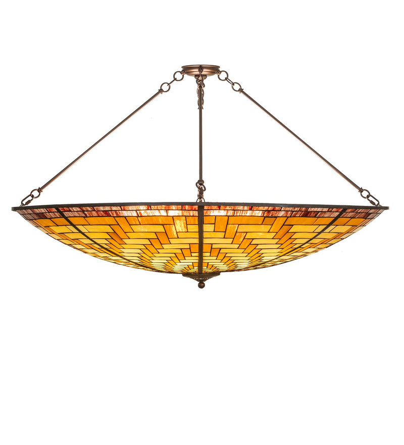 Meyda Tiffany 72653 Six Light Inverted Pendant, Mahogany Bronze