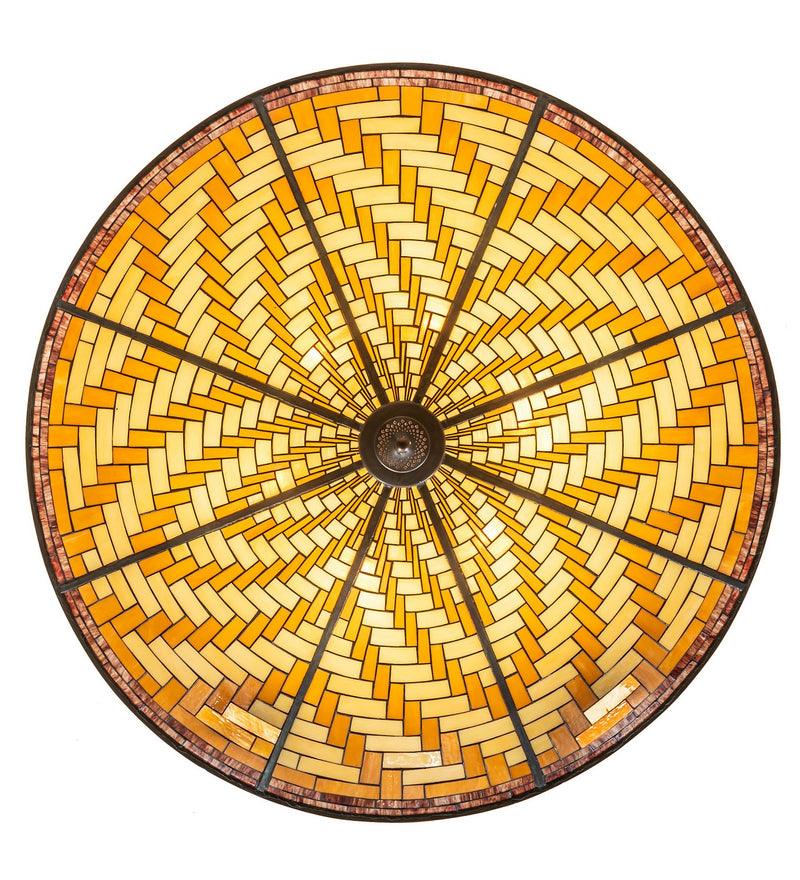 Meyda Tiffany 72653 Six Light Inverted Pendant, Mahogany Bronze