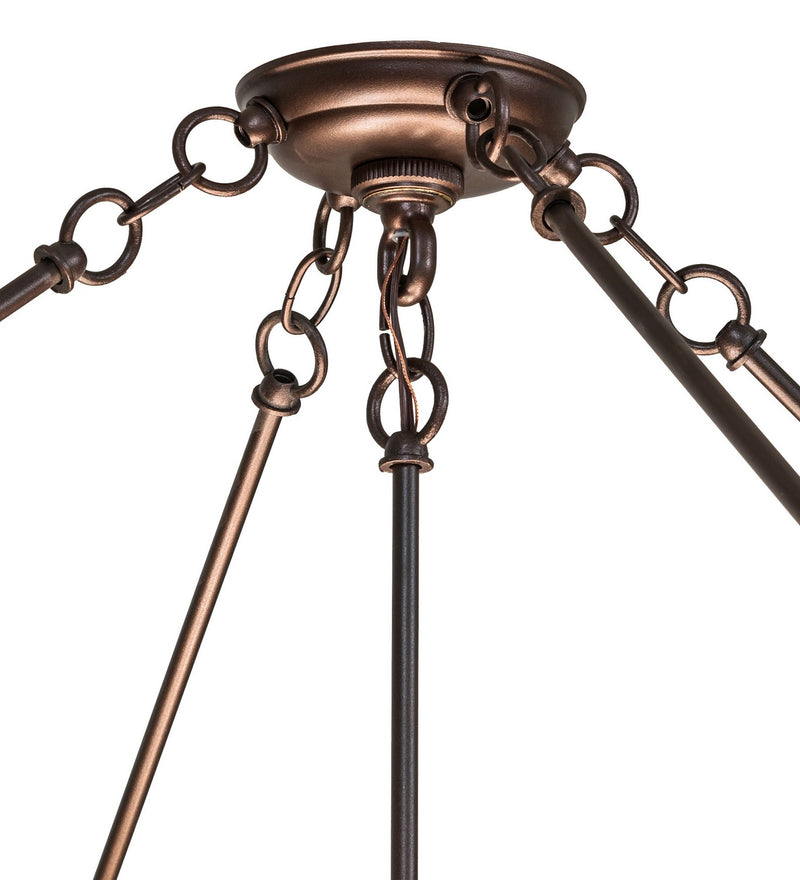 Meyda Tiffany 72653 Six Light Inverted Pendant, Mahogany Bronze