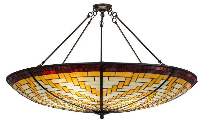 Meyda Tiffany 72653 Six Light Inverted Pendant, Mahogany Bronze