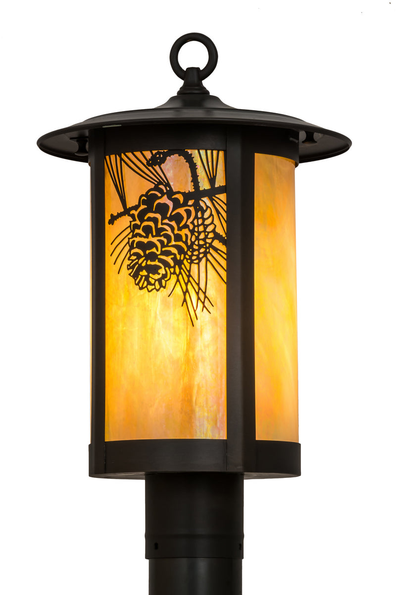 Meyda Tiffany 90576 One Light Post Mount, Craftsman Brown