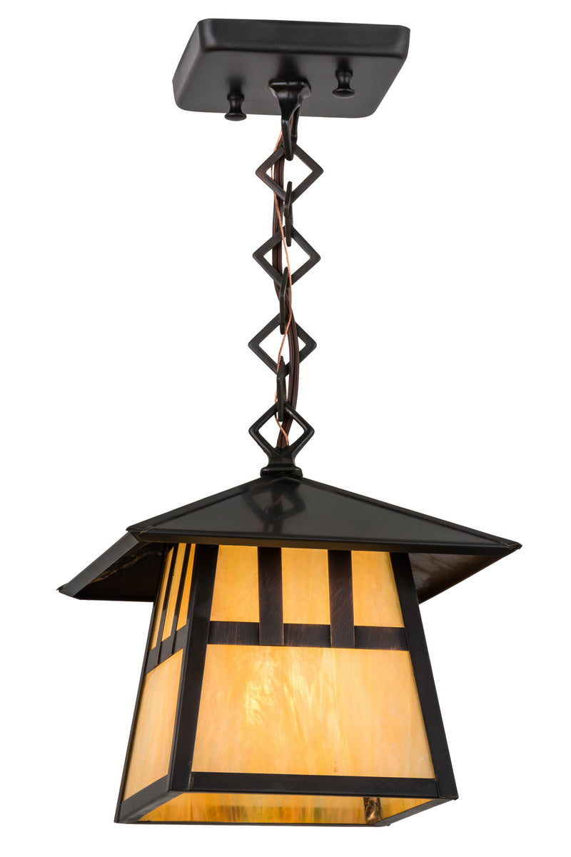 Meyda Tiffany 92202 One Light Pendant, Craftsman Brown