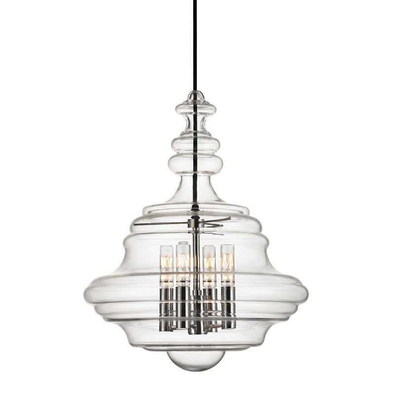 Hudson Valley 4016-PN Four Light Lantern, Polished Nickel