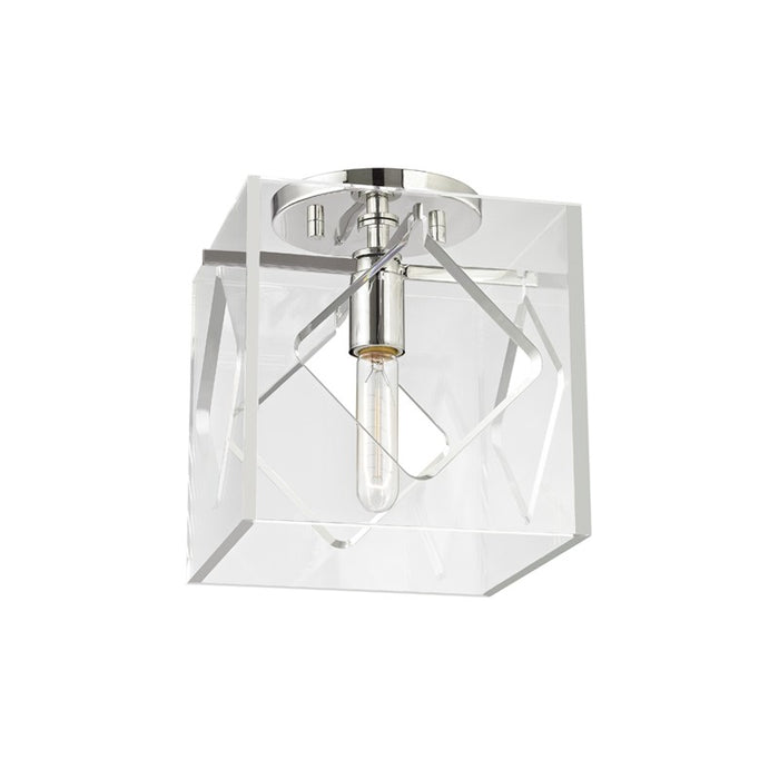 Hudson Valley 5909F-PN One Light Semi Flush Mount, Polished Nickel