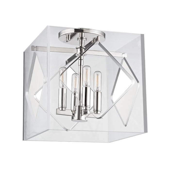 Hudson Valley 5912F-PN Four Light Semi Flush Mount, Polished Nickel