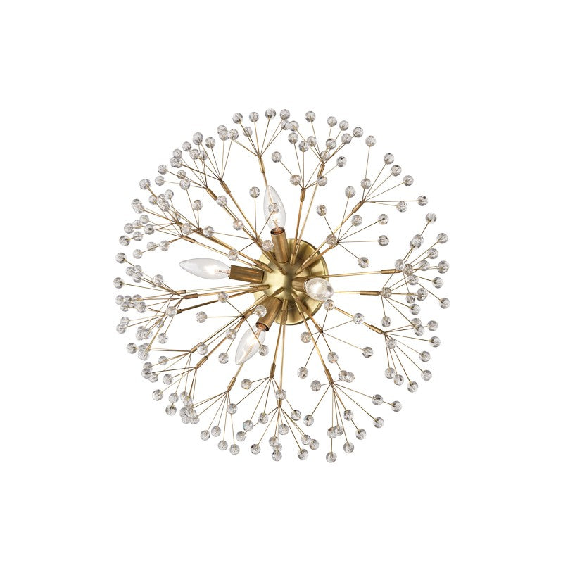 Hudson Valley 6000-AGB Four Light Semi Flush Mount, Aged Brass