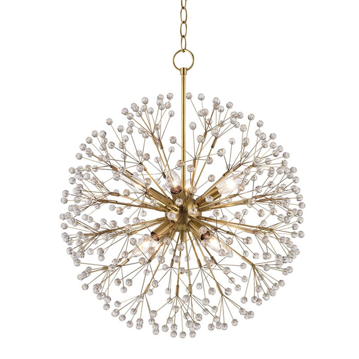 Hudson Valley 6020-AGB Eight Light Chandelier, Aged Brass