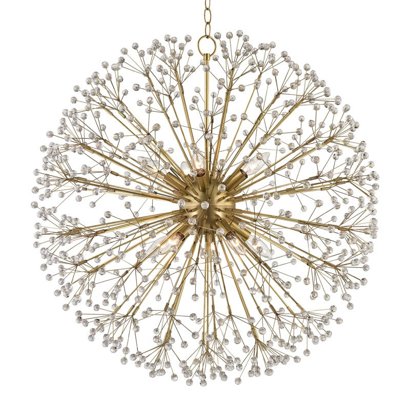 Hudson Valley 6030-AGB Ten Light Chandelier, Aged Brass