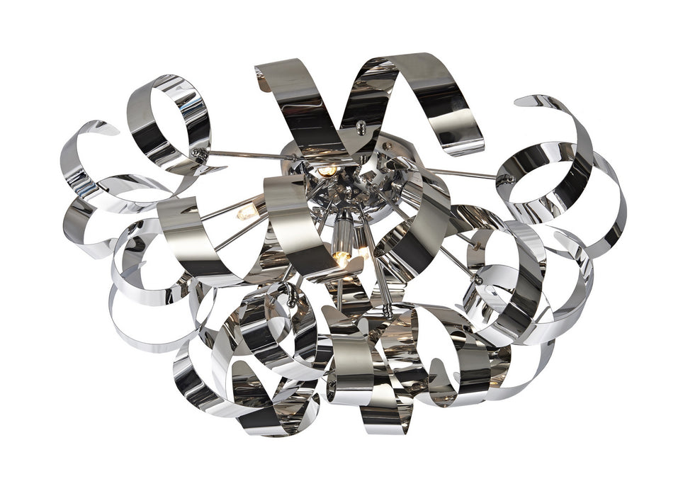 Artcraft AC605CH Five Light Flush Mount, Chrome