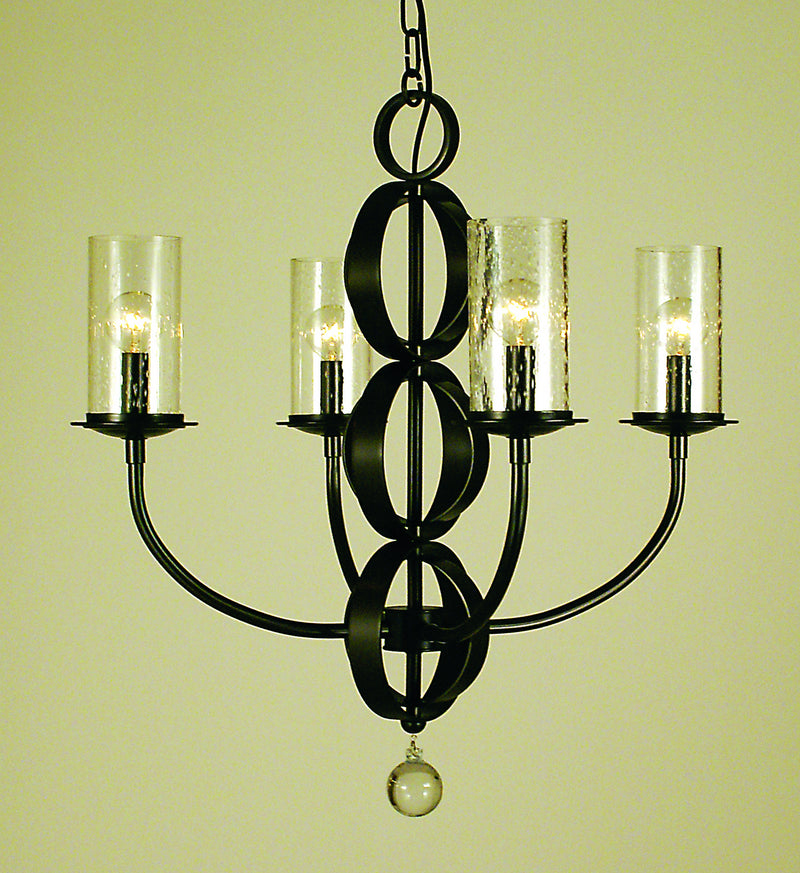 Framburg 1044 BN Four Light Chandelier, Brushed Nickel