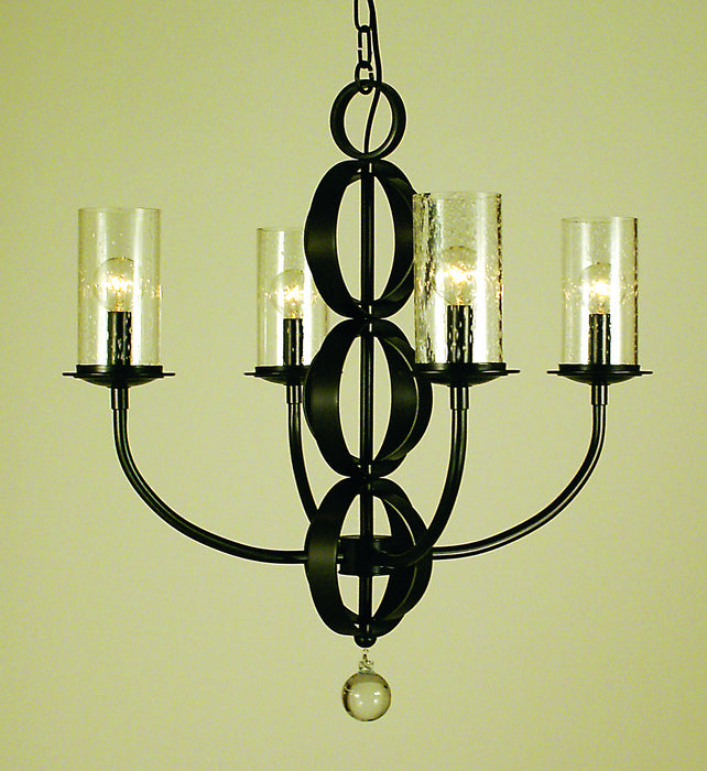 Framburg 1044 BN Four Light Chandelier, Brushed Nickel