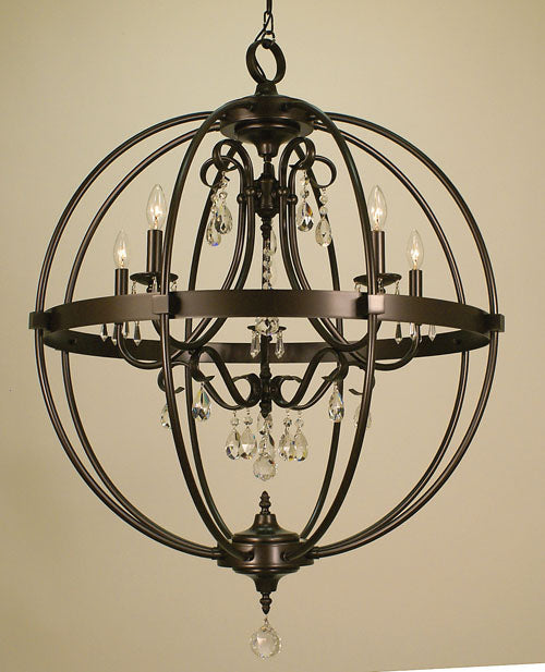 Framburg 1069 BN Five Light Foyer Chandelier, Brushed Nickel