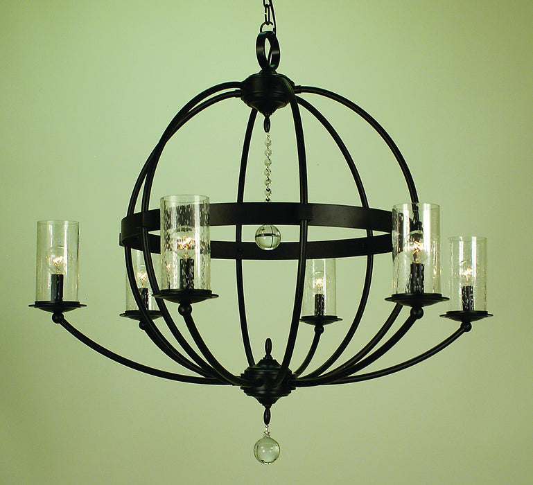 Framburg 1077 BN Six Light Foyer Chandelier, Brushed Nickel