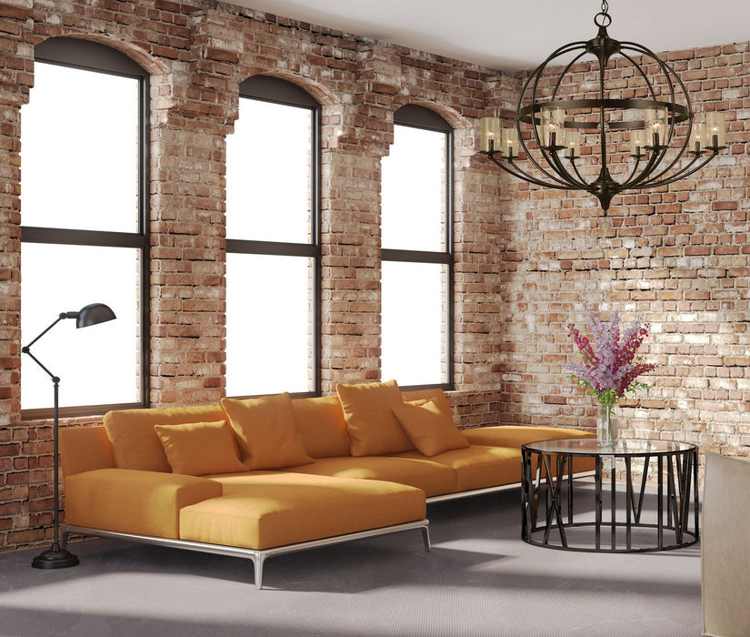 Framburg 1078 BN Eight Light Foyer Chandelier, Brushed Nickel