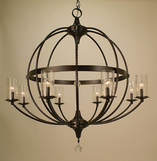 Framburg 1078 BN Eight Light Foyer Chandelier, Brushed Nickel