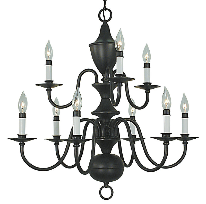 Framburg 2529 MB Nine Light Chandelier, Mahogany Bronze
