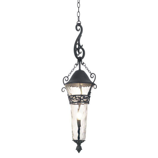 Kalco 9417MB Two Light Outdoor Hanging Lantern, Textured Matte Black