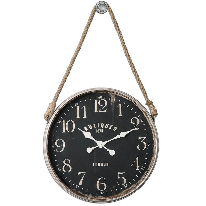 Uttermost 06428 Wall Clock, Aged Ivory w/Rust