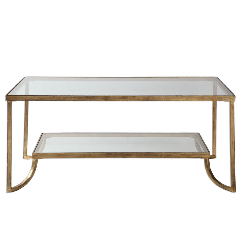 Uttermost 24540 Coffee Table, Antique Gold