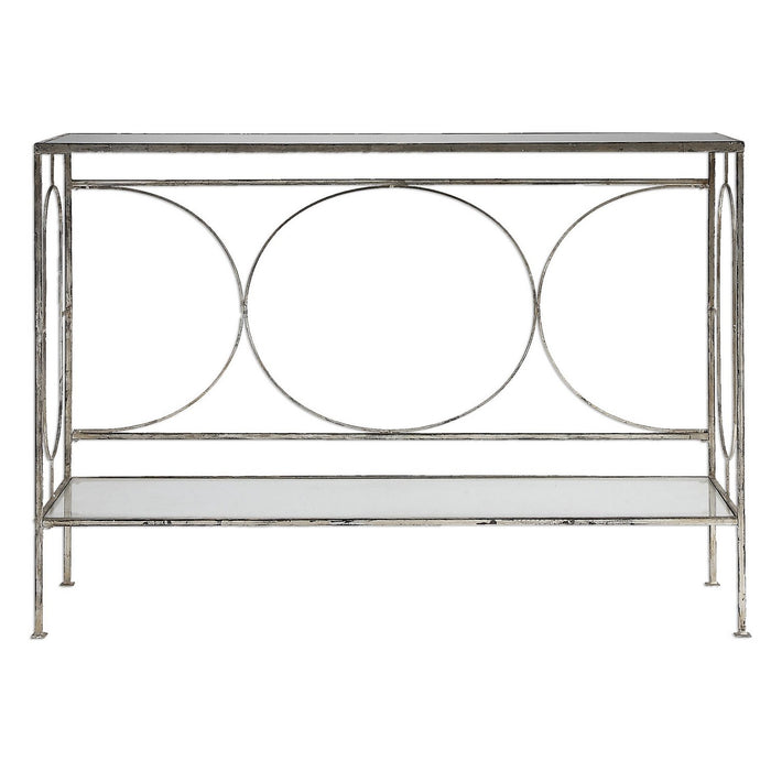 Uttermost 24541 Console Table, Antique Silver