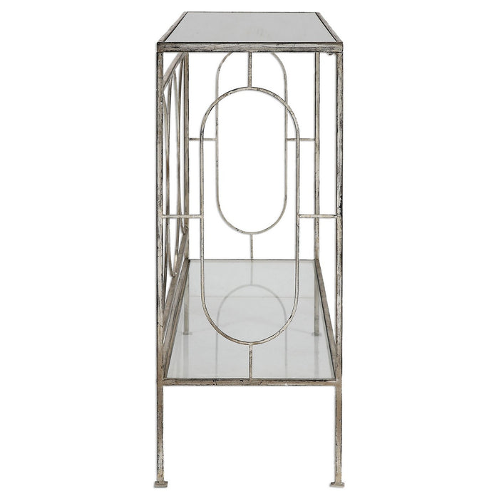Uttermost 24541 Console Table, Antique Silver