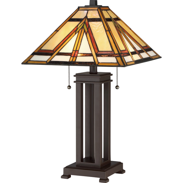 Quoizel TF2095TRS Two Light Table Lamp, Russet