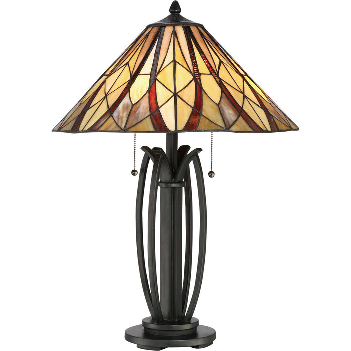 Quoizel TFVY6325VA Two Light Table Lamp, Valiant Bronze