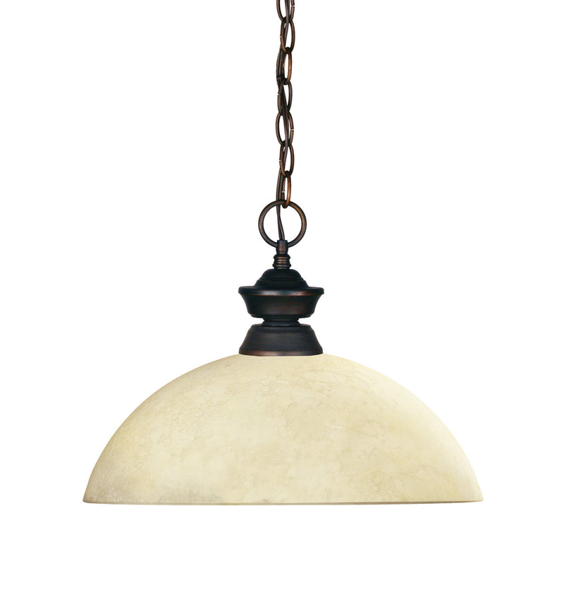 Z-Lite 100701OB-DGM14 One Light Pendant, Olde Bronze