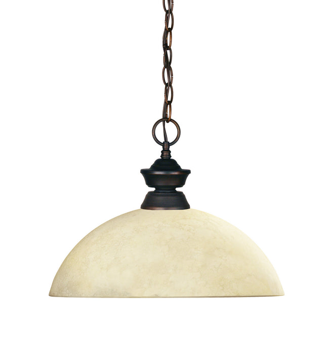 Z-Lite 100701OB-DGM14 One Light Pendant, Olde Bronze