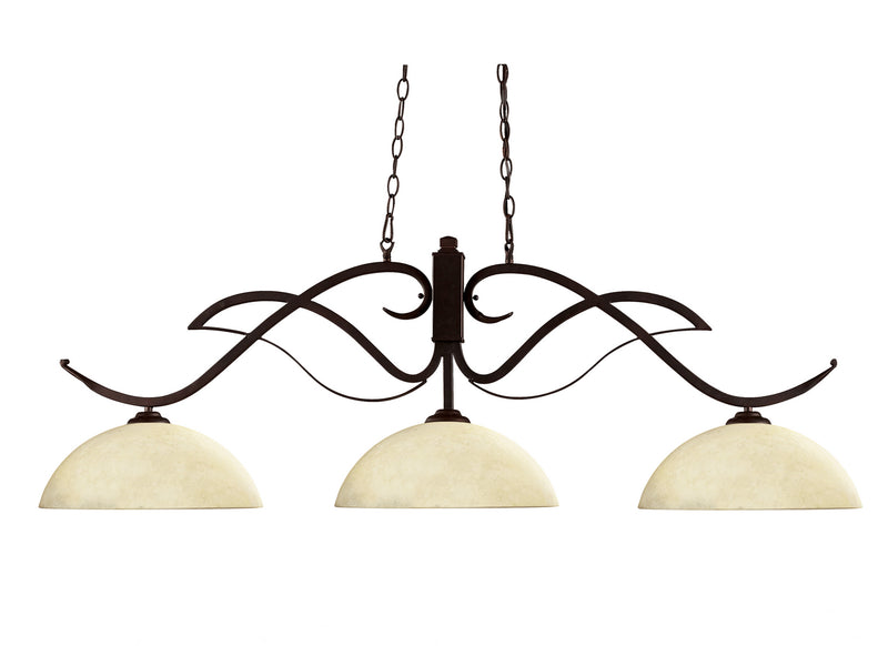 Z-Lite 126BRZ-DGM14 Three Light Billiard, Bronze