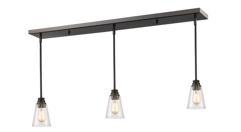 Z-Lite 428MP-3OB Three Light Linear Chandelier, Olde Bronze