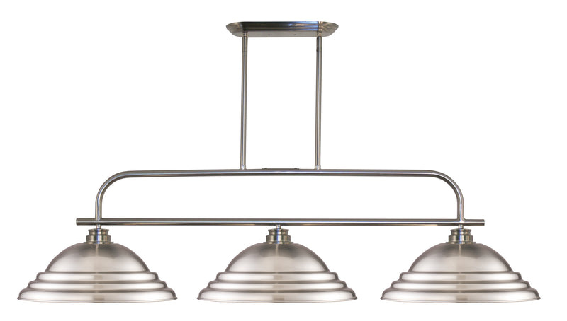 Z-Lite 437-3BN-SBN Three Light Billiard, Brushed Nickel