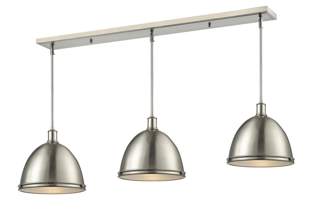 Z-Lite 710P13-3BN Three Light Linear Chandelier, Brushed Nickel