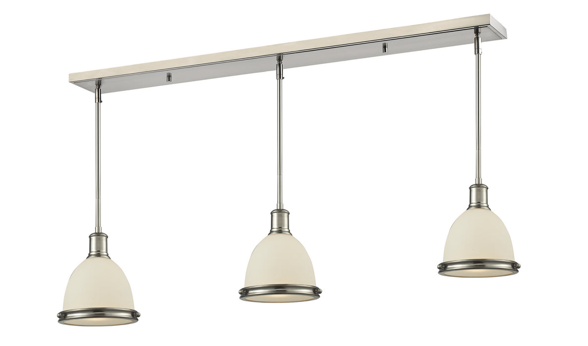 Z-Lite 714MP-3BN Three Light Linear Chandelier, Brushed Nickel