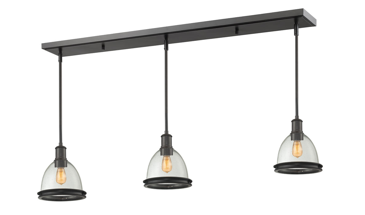 Z-Lite 716MP-3BRZ Three Light Linear Chandelier, Bronze