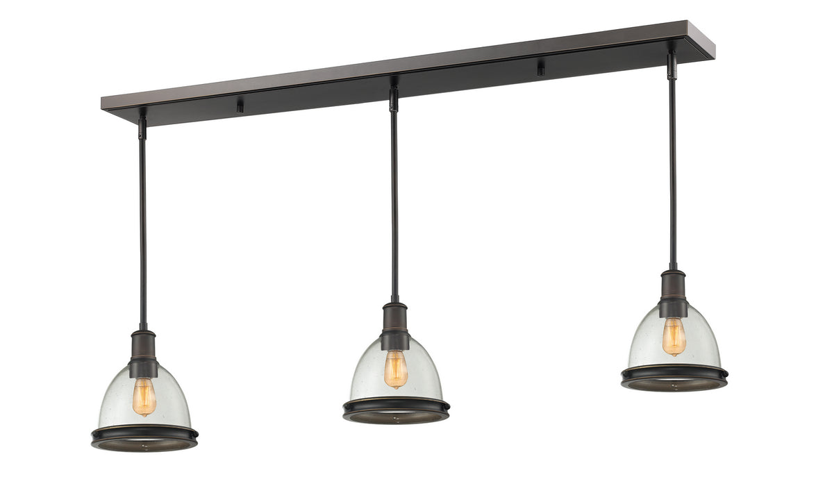 Z-Lite 717MP-3OB Three Light Linear Chandelier, Olde Bronze