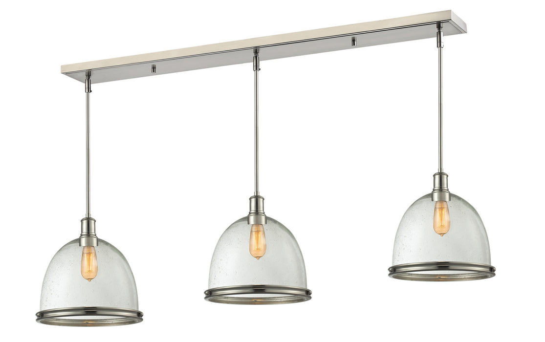 Z-Lite 718P13-3BN Three Light Linear Chandelier, Brushed Nickel