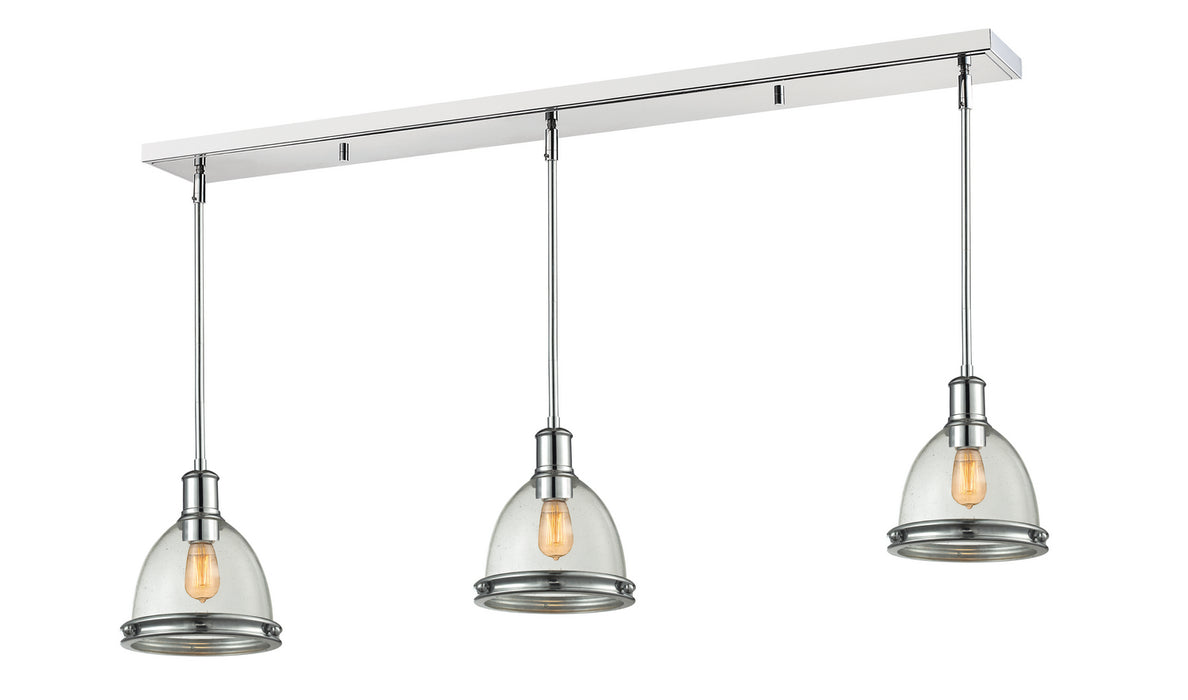 Z-Lite 719MP-3CH Three Light Linear Chandelier, Chrome