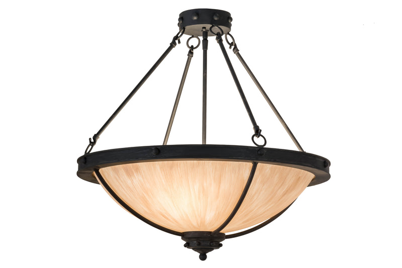 Meyda Tiffany 157165 Three Light Semi-Flushmount, Costello Black