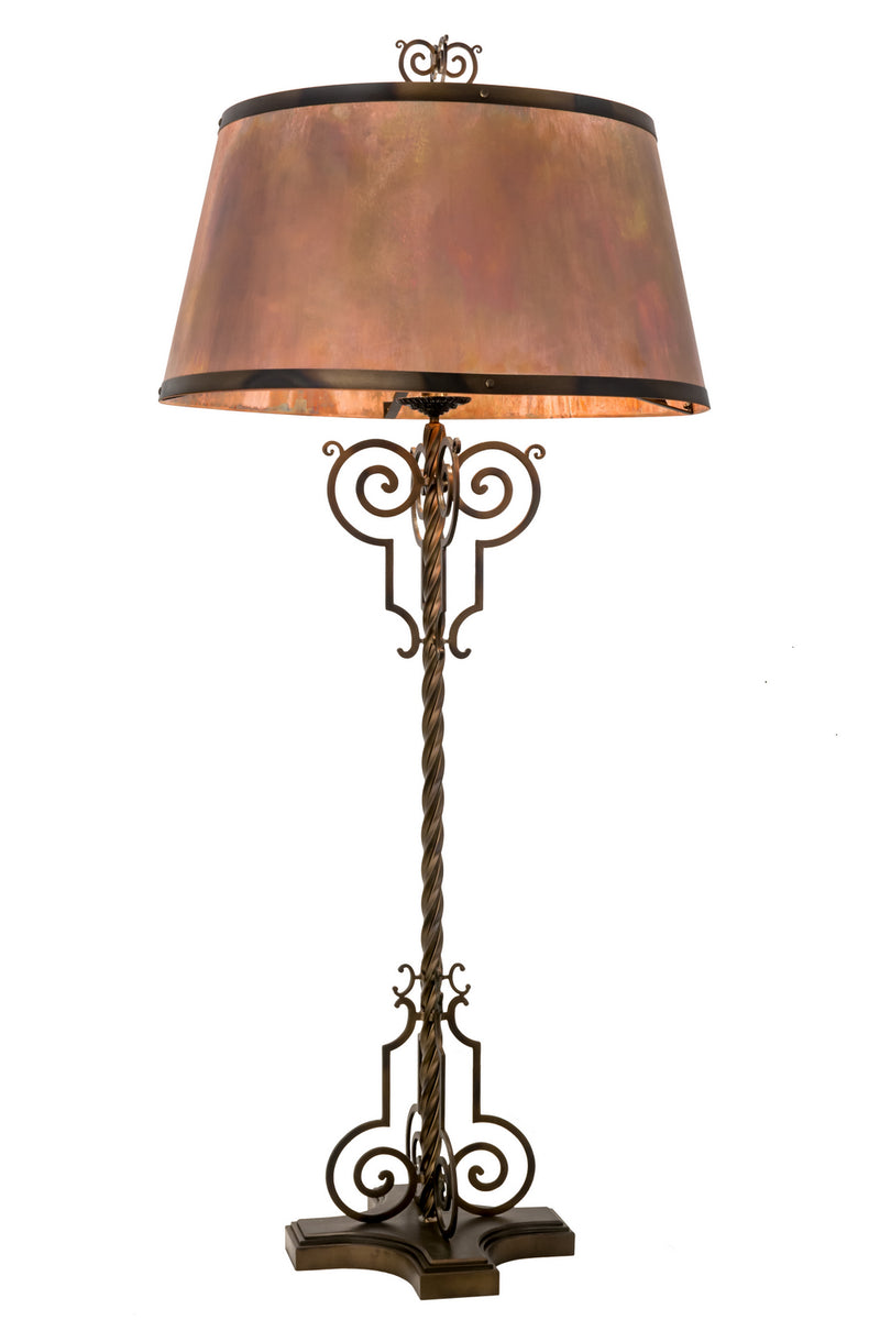 Meyda Tiffany 157182 Four Light Floor Lamp, Light Burnished Antique Copper
