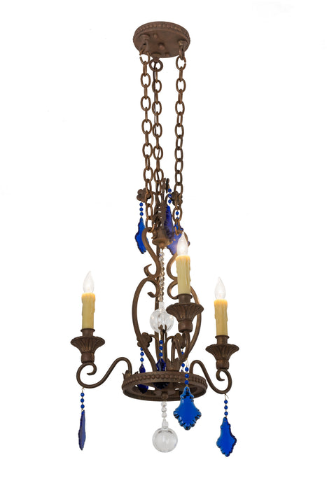 Meyda Tiffany 157205 Three Light Chandelier, Cortez Gold Customized
